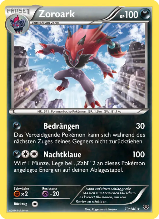 Zoroark XY-73 Holo Rare Deutsch