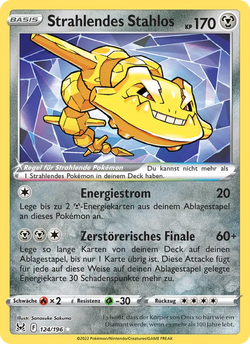 Strahlendes Stahlos LOR-124 Ultra Rare Deutsch