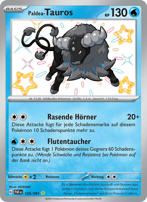 Paldea-Tauros PAF-120 Shiny Rare Deutsch