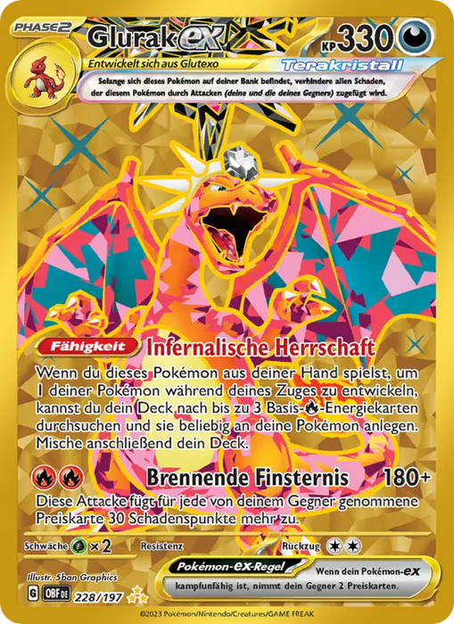 Glurak ex OBF-228 Secret Rare Deutsch