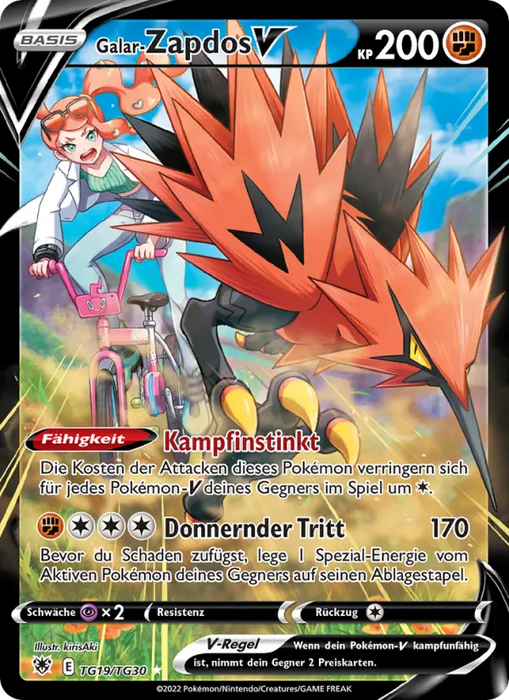 Galar-Zapdos V ASR-TG19 Ultra Rare Deutsch