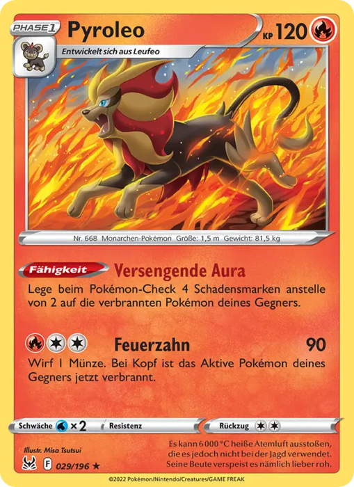 Pyroleo LOR-029 Holo Rare Deutsch