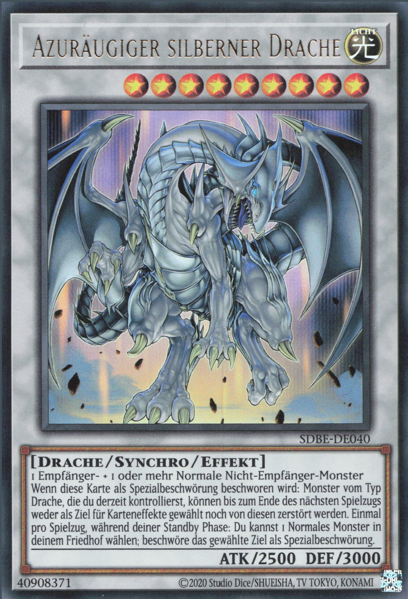 Yu-Gi-Oh! Himmelblauäugiger silberner Drache (V.1)