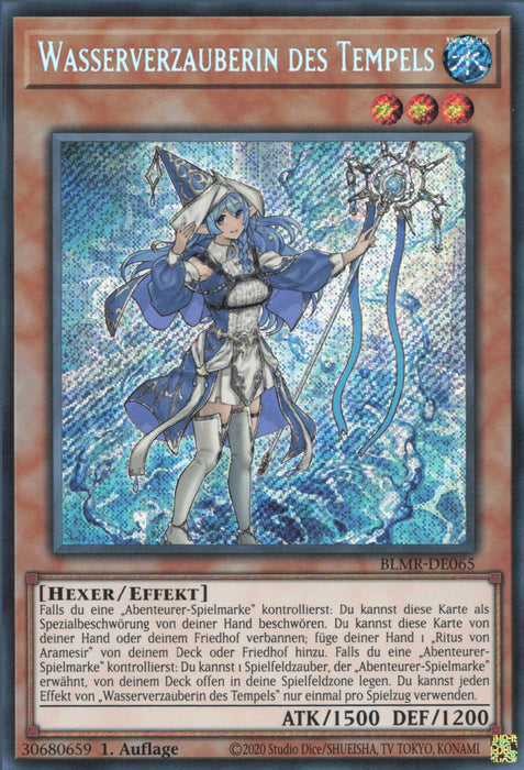 Wasserverzauberin des Tempels (V.1) BLMR-DE065 Secret Rare