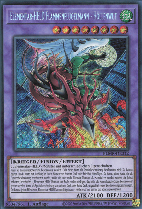 Elementar-HELD Flammenflügelmann - Höllenwut BLMR-DE012 Secret Rare