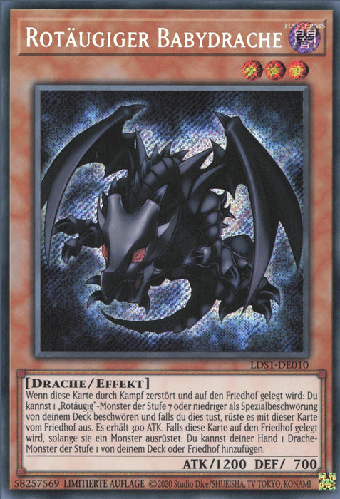 Rotäugiger Babydrache LDS1-DE010 Secret Rare