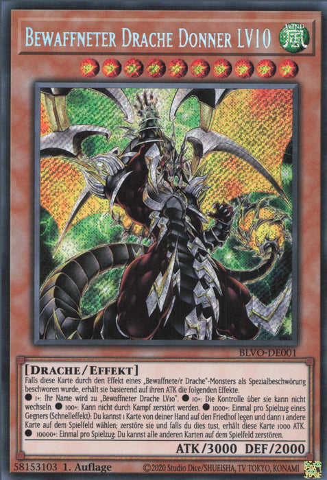 Bewaffneter Drache Donner LV10 (V.1) BLVO-DE001 Secret Rare