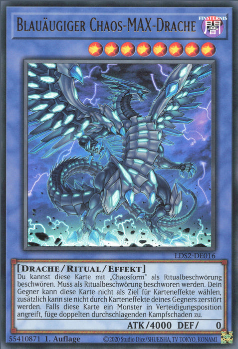 Blauäugiger Chaos-MAX-Drache (V.1) LDS2-DE016 Ultra Rare