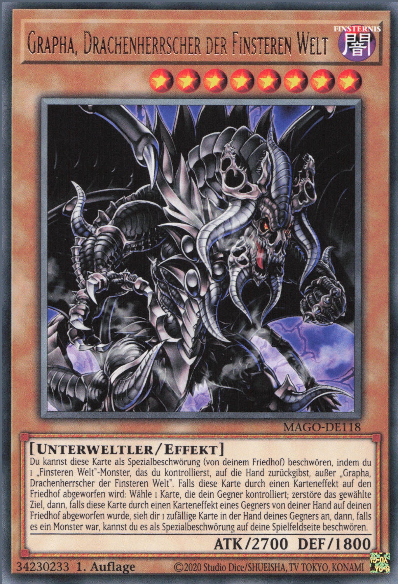 Yu-Gi-Oh! Sammelkarte 'Beiige, Frontkämpfer Der Finsteren Welt' – 1. Auflage, Inkl. GWINDI Schutzhülle & Bonuspunkte