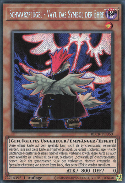 Schwarzflügel - Vayu das Symbol der Ehre BLCR-DE060 Secret Rare