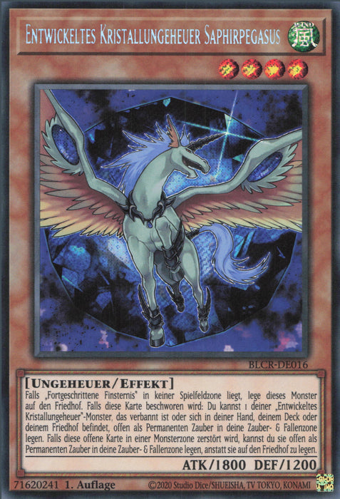 Entwickeltes Kristallungeheuer Saphirpegasus BLCR-DE016 Secret Rare