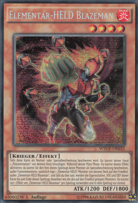 Elementar-HELD Blazeman WSUP-DE032 Secret Rare