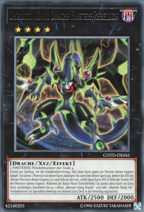 Oberster König Drache Finstere Rebellion COTD-DE041 Rare