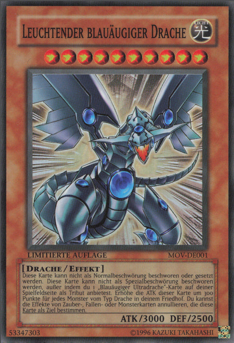 Leuchtender Blauäugiger Drache MOV-DE Super Rare