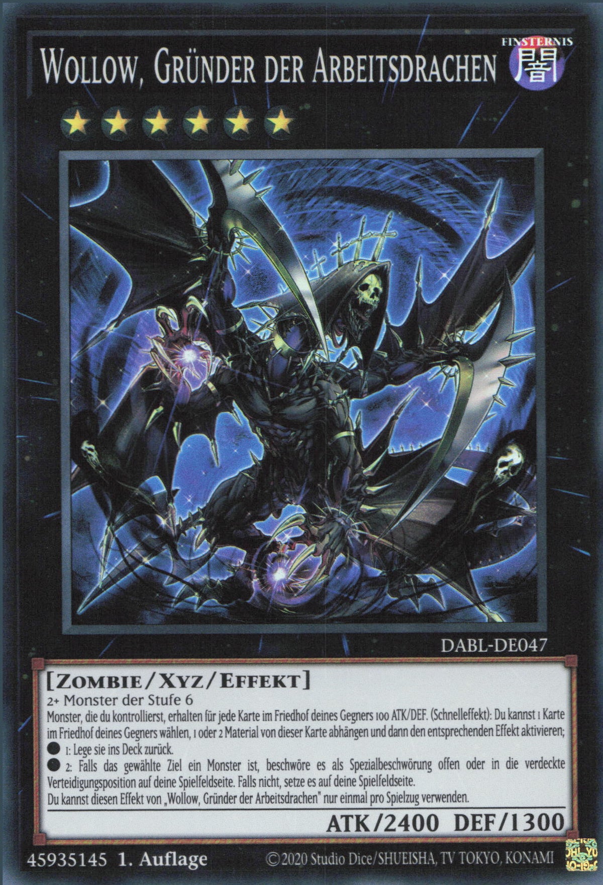 Yu-Gi-Oh! Karte: Wollow, Gründer Der Arbeitsdrachen - Super Rare, Deutsch, 1. Auflage Mit Toploader