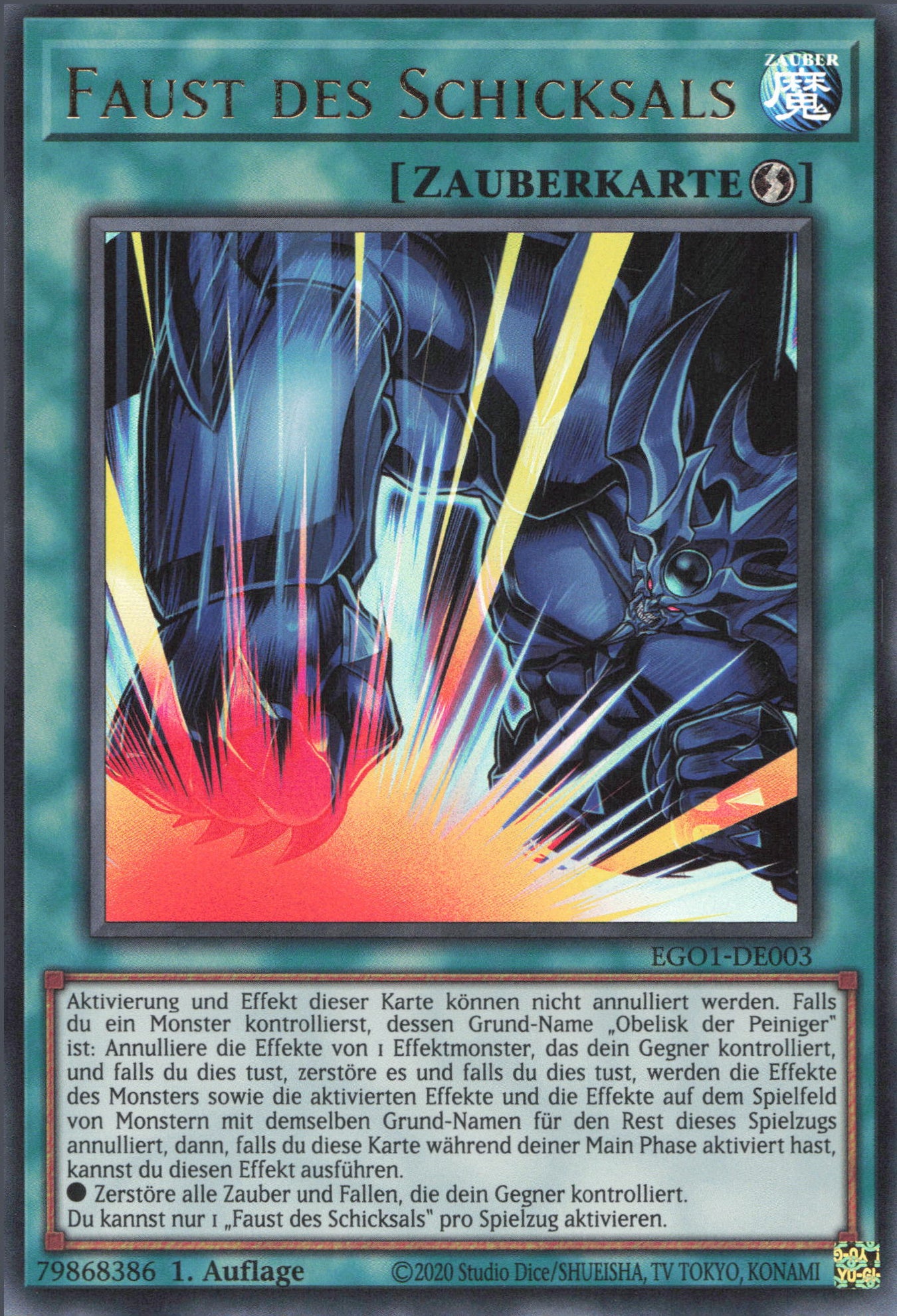 Yu-Gi-Oh! Karten aus Egyptian God Deck: Obelisk the Tormentor