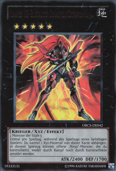 Nummer 12: Blutroter Schattenrüstungs-Ninja (V.1) ORCS-DE042 Ultra Rare