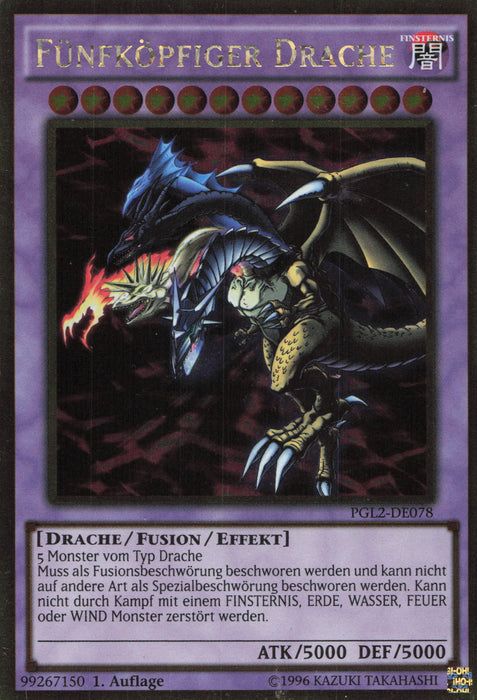 Fünfköpfiger Drache PGL2-DE078 Gold Rare
