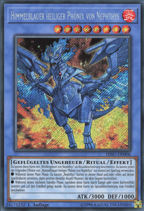 Himmelblauer heiliger Phönix von Nephthys HISU-DE006 Secret Rare