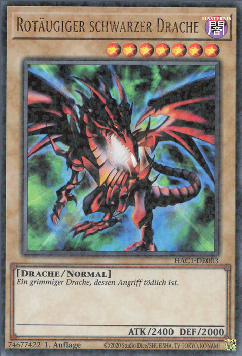 Rotäugiger schwarzer Drache HAC1-DE003 Ultra Parallel Rare