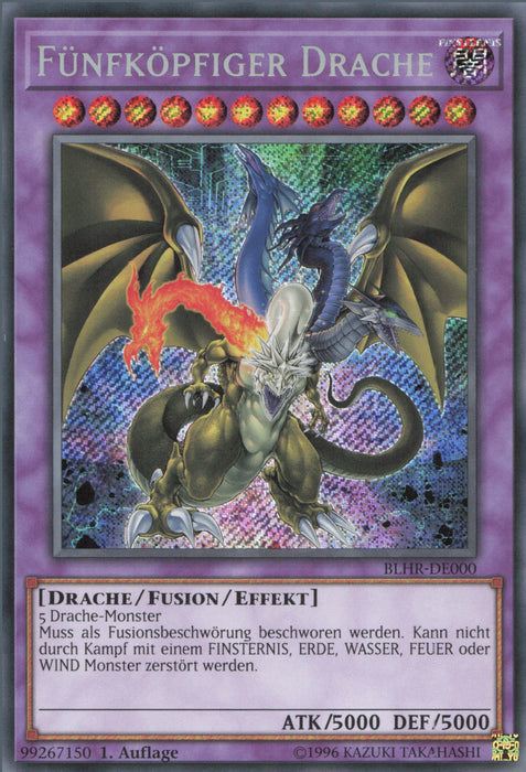 Fünfköpfiger Drache BLHR-DE000 Secret Rare