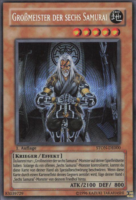 Großmeister der Sechs Samurai (V.1) STON-DE000 Secret Rare