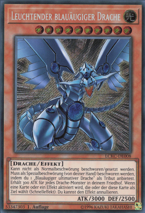 Leuchtender Blauäugiger Drache LCKC-DE008 Secret Rare