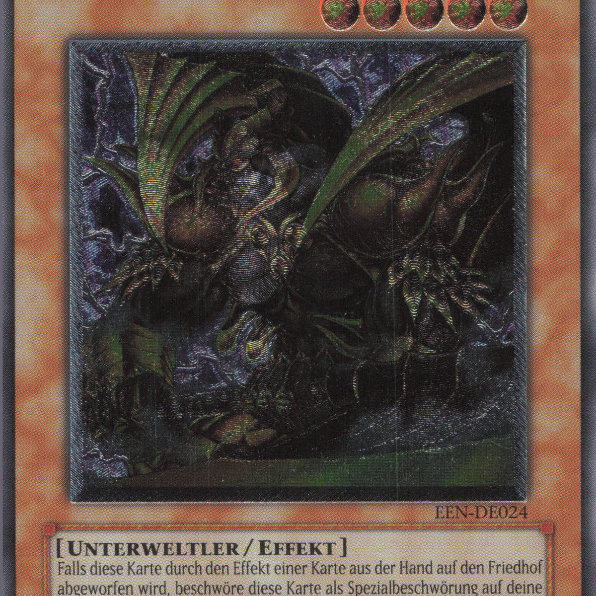 Yu-Gi-Oh! Karte „Goldd, Wu-Fürst Der Finsteren Welt“ – Common, Deutsch, 1. Auflage + Toploader
