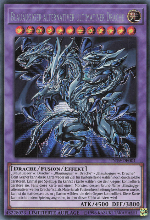 Blauäugiger alternativer ultimativer Drache TN19-DE001 Secret Rare